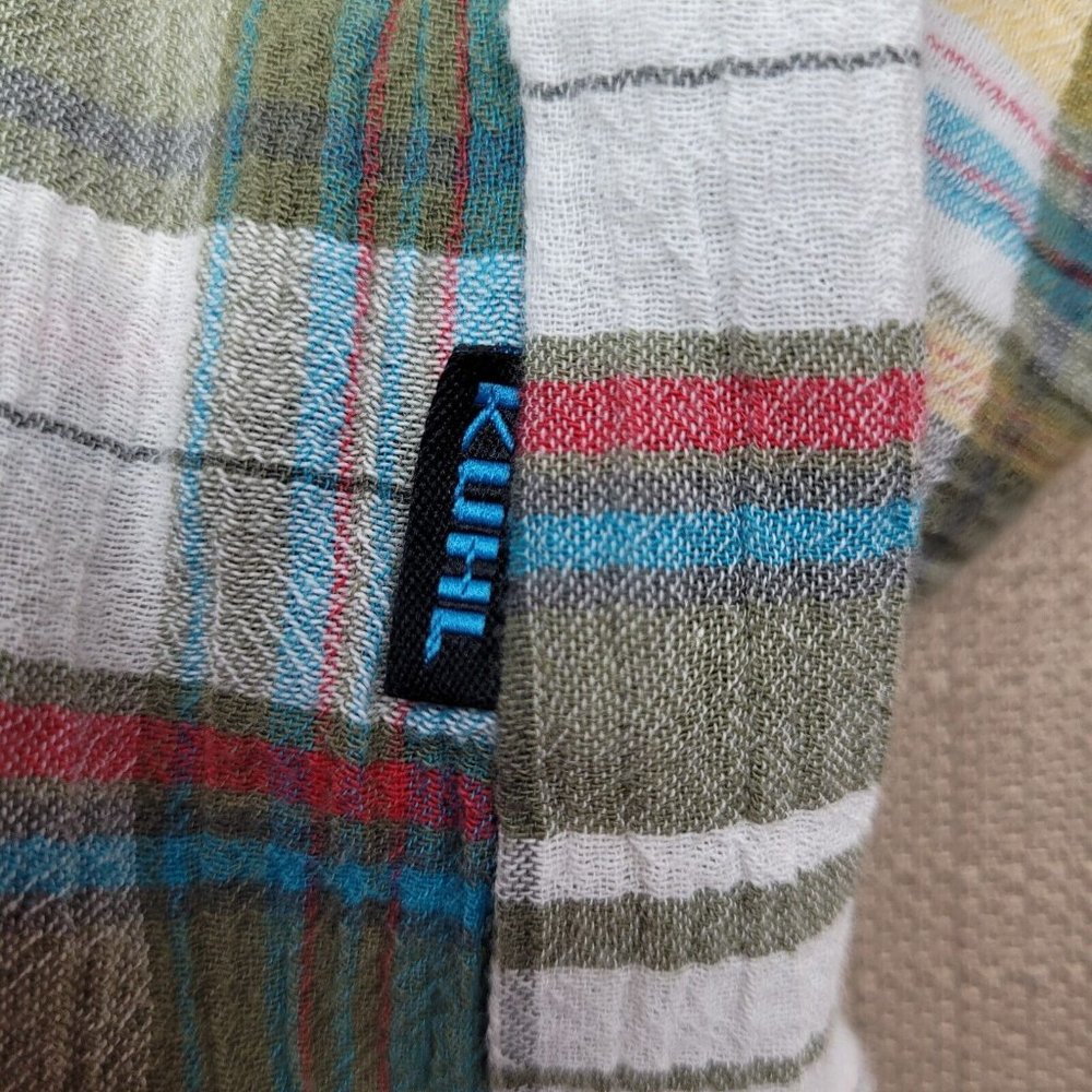 Kuhl Button Up Short Sleeve Shirt Men's Size XL Plaid 100% Organic Cotton - Picture 7 of 11